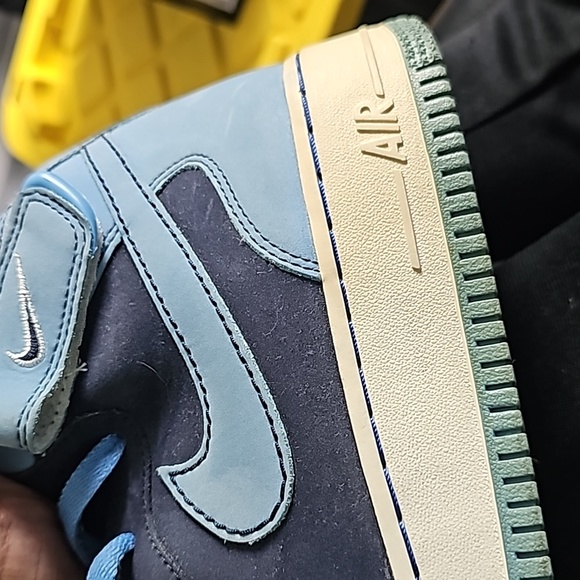Nike Airforce One Blue Navy Suede High Top Sneakers Size 10 - Picture 11 of 12